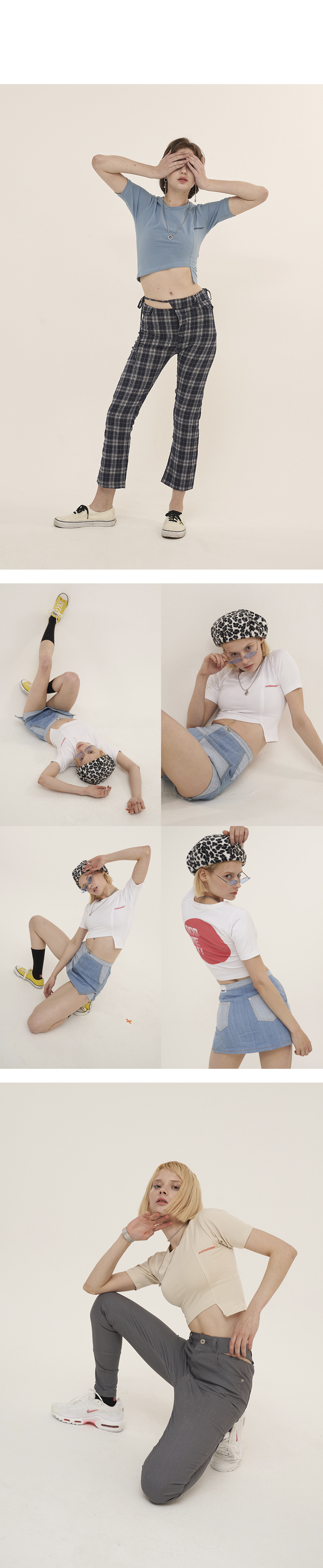 오드원아웃(ODDONEOUT) 써클로고 컷팅 크롭_핑크