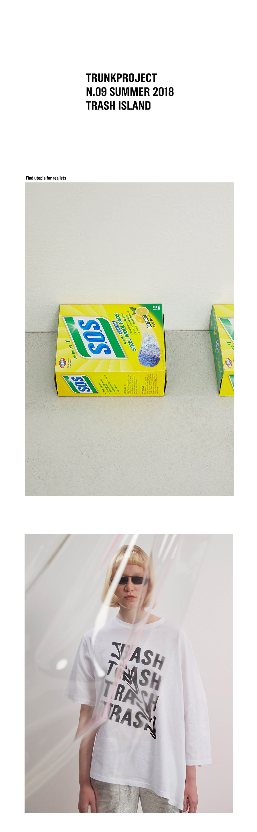 트렁크프로젝트(TRUNK PROJECT) 언발란스 슬리브 티셔츠_ 화이트