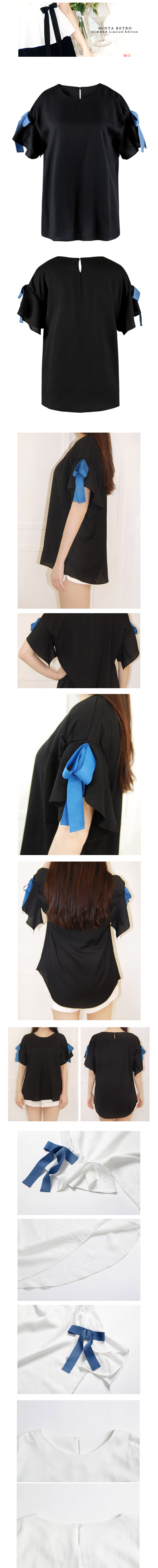 민타레트로(MINTA RETRO) Lenny Blue Ribbon Black T