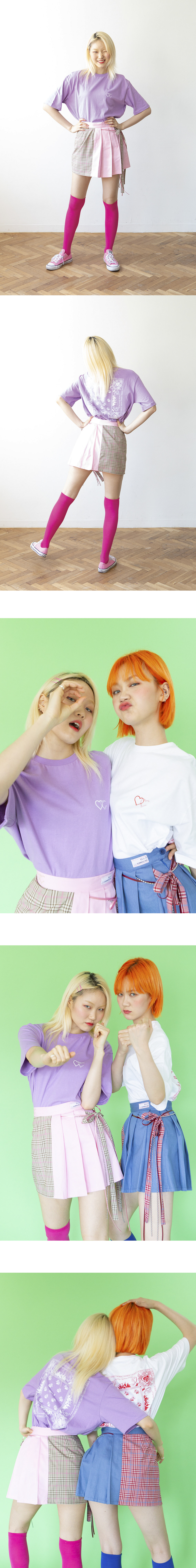 옥토버써드(OCT.3) 하트 반다나 티셔츠 [바이올렛]