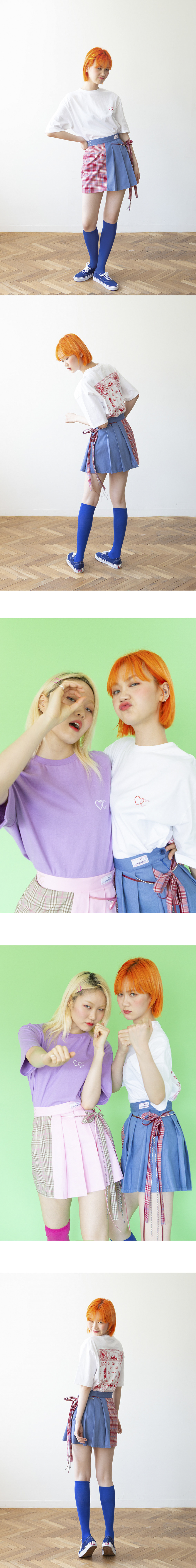 옥토버써드(OCT.3) 하트 반다나 티셔츠 [화이트]