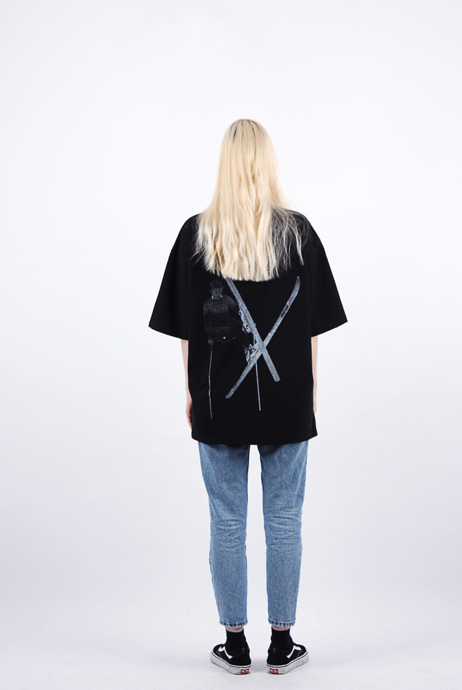 꼼파뇨(COMPAGNO) [16수] 헤비 오버핏 썸머스키 반팔 블랙