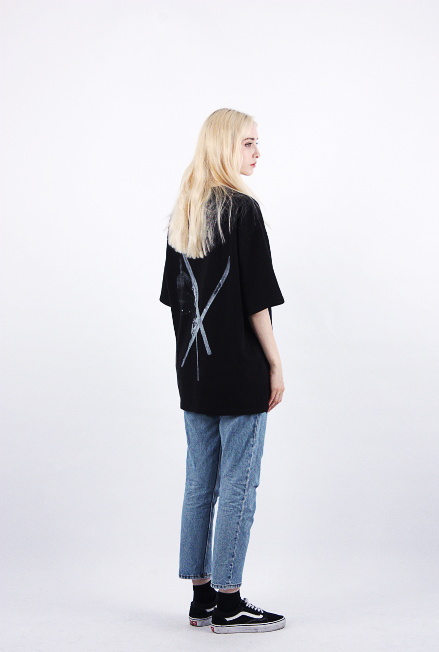 꼼파뇨(COMPAGNO) [16수] 헤비 오버핏 썸머스키 반팔 블랙