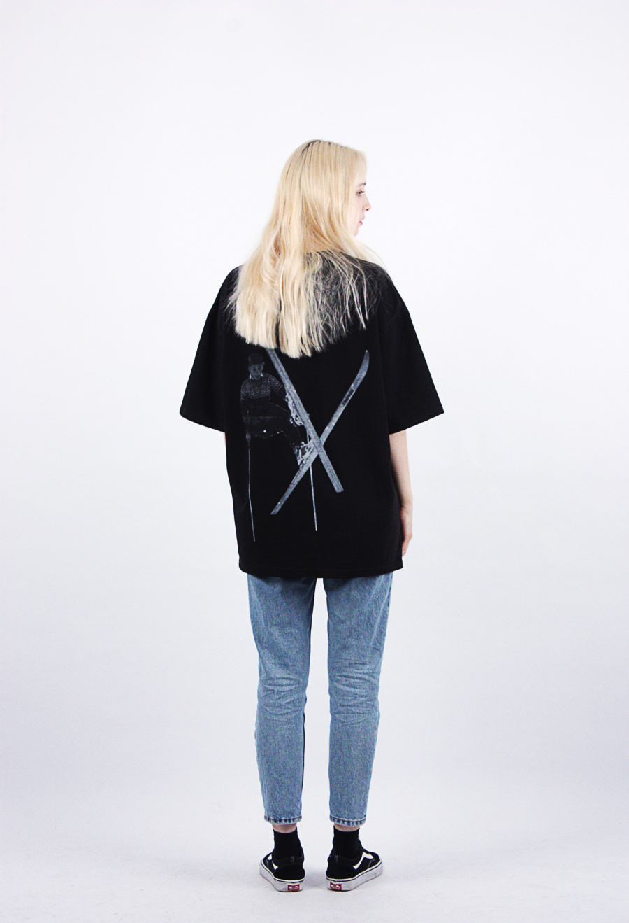 꼼파뇨(COMPAGNO) [16수] 헤비 오버핏 썸머스키 반팔 블랙