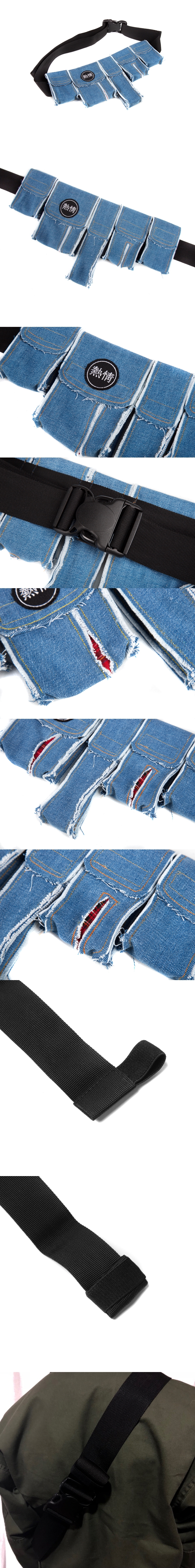도름(DOLM) Utility Hip Sack Denim
