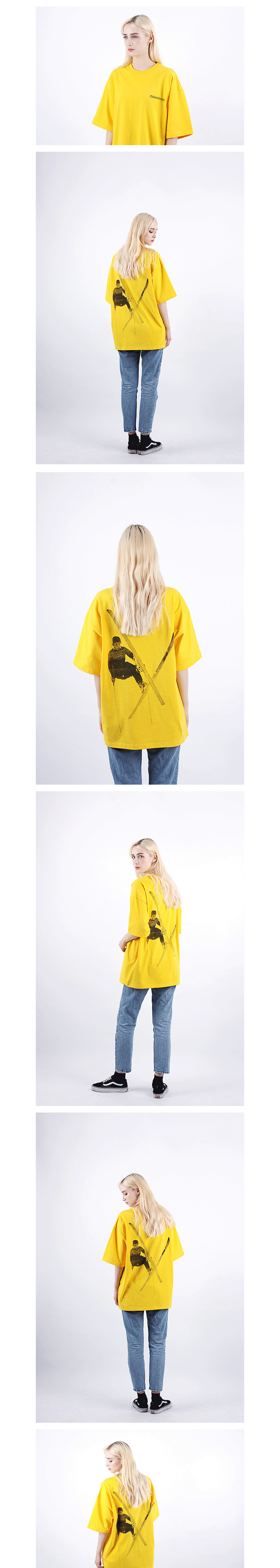 꼼파뇨(COMPAGNO) [20수] 헤비 오버핏 썸머스키 반팔 옐로우