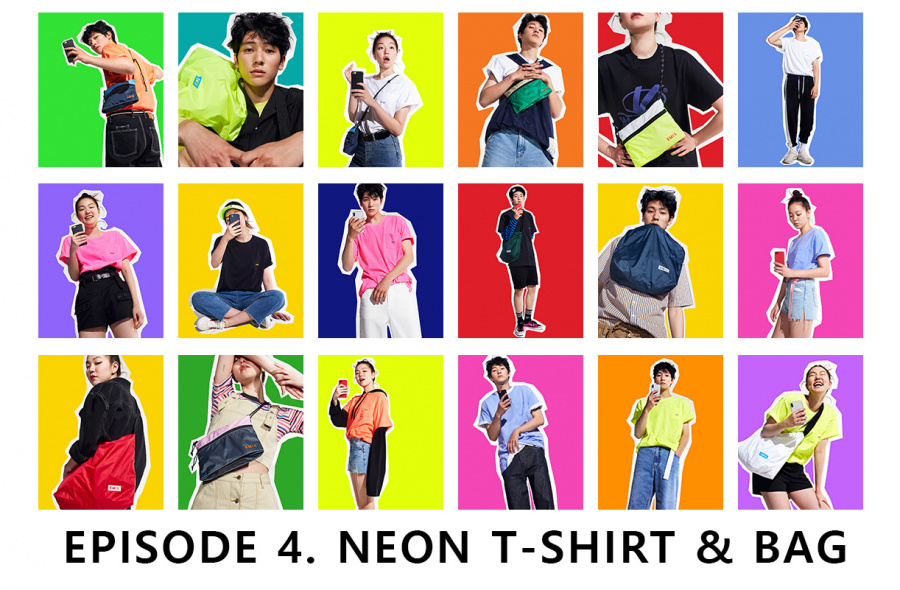 이미스(EMIS) 네온 미니백 옐로우/화이트