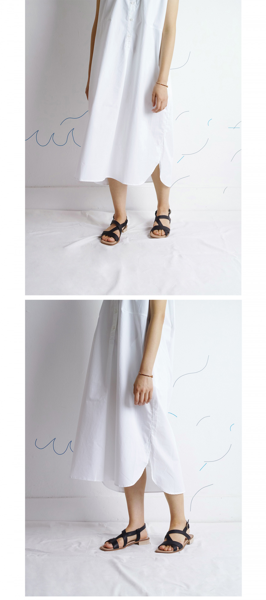 흰(HEENN) Strap Sandal _ Black Black