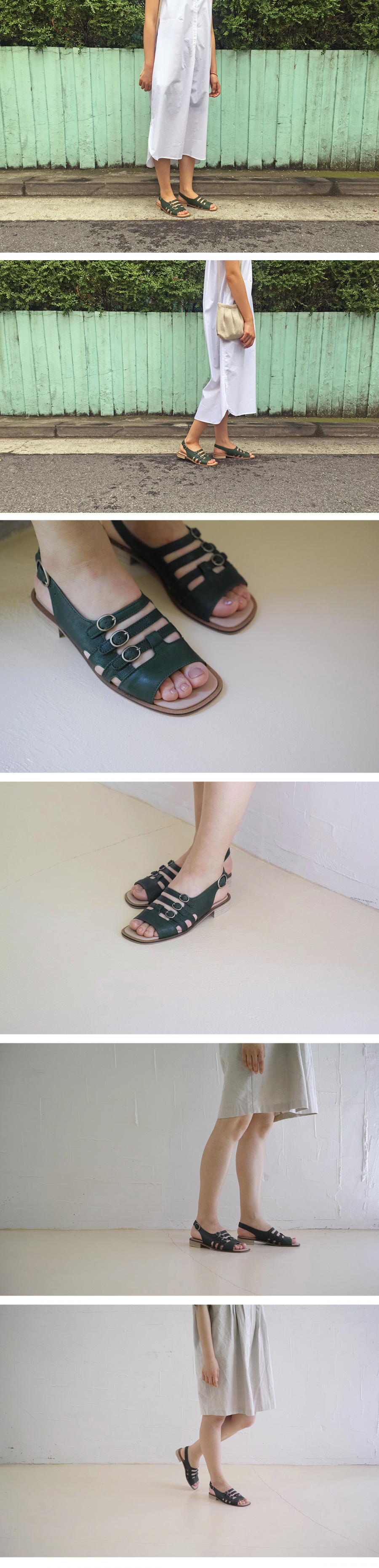 흰(HEENN) Light Rail 샌들 _ Botanical Green