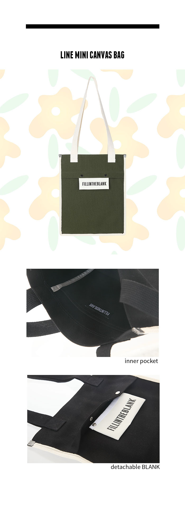 필인더블랭크(FILLINTHEBLANK) LINE MINI CANVAS BAG (KH)