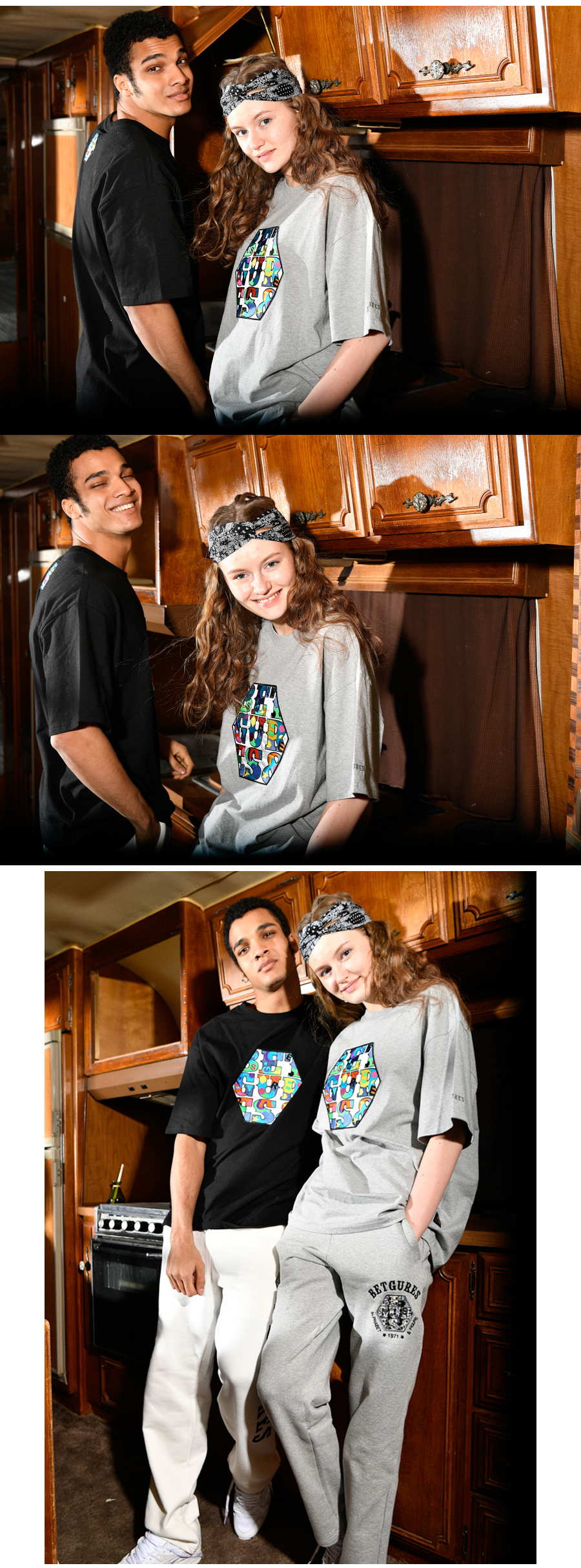 벳규어스(BETGURES) [UNISEX] 20수 박스오버핏 육각형아트워크 와펜 티셔츠