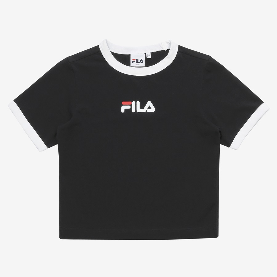 휠라(FILA) 슬림핏 크롭 티셔츠(FS2RSA2156FBLK)