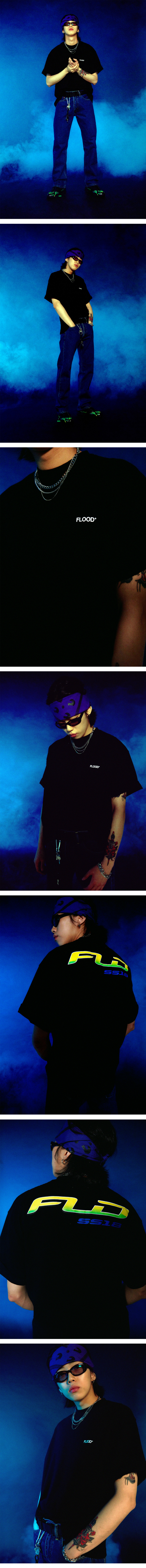 플러드(FLOOD) FLD SS18 RACING LOGO T-SHIRTS / BLACK