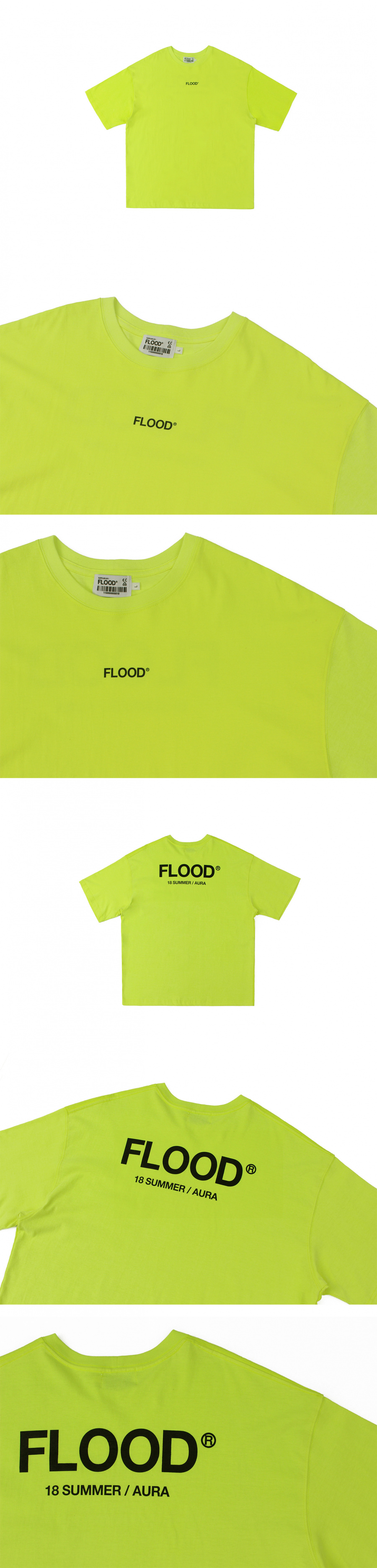 플러드(FLOOD) SEASON LOGO T-SHIRTS / NEON YELLOW