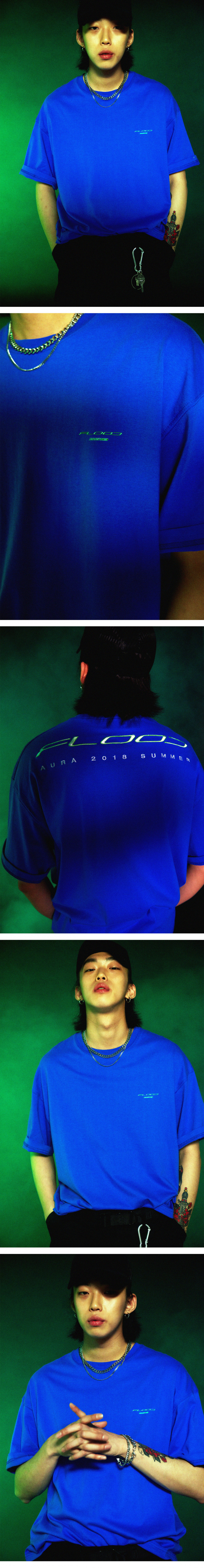 플러드(FLOOD) AURA 2018 RACING LOGO T-SHIRTS / BLUE