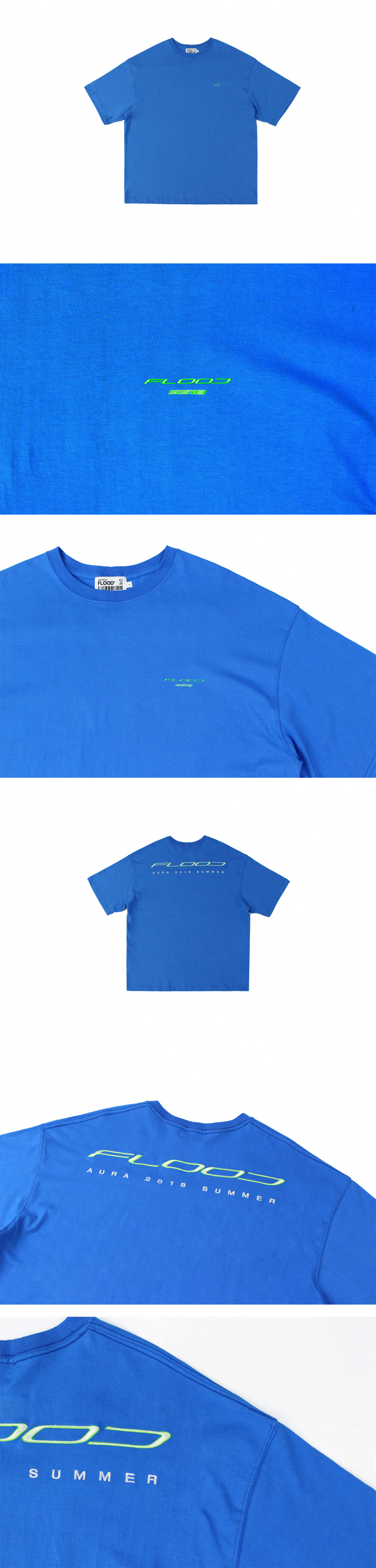 플러드(FLOOD) AURA 2018 RACING LOGO T-SHIRTS / BLUE