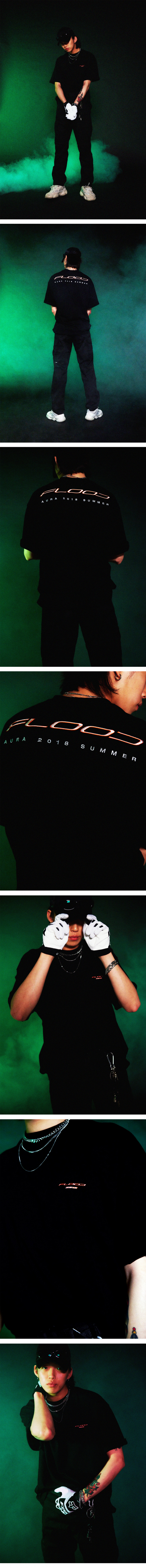 플러드(FLOOD) AURA 2018 RACING LOGO T-SHIRTS / BLACK