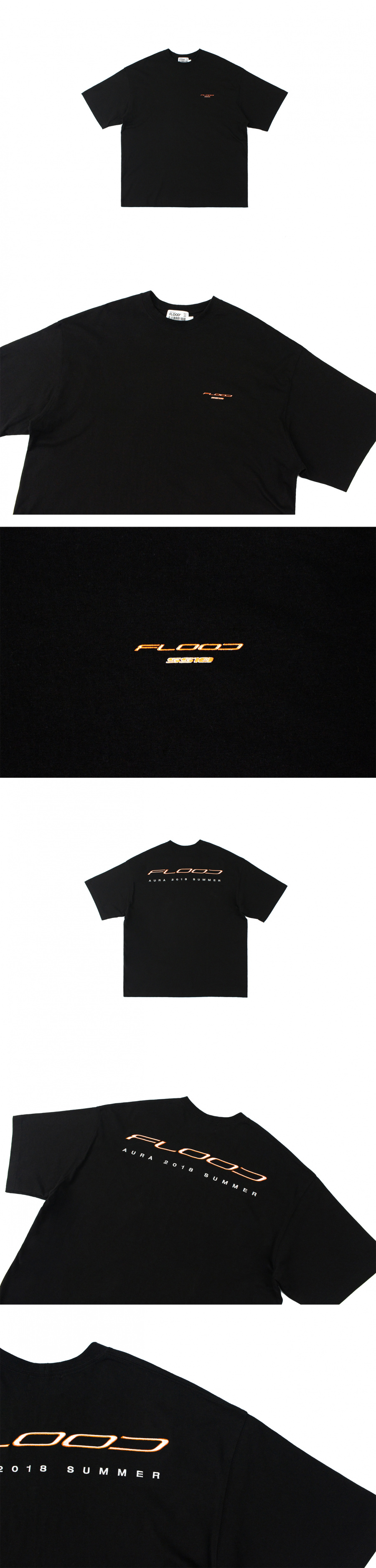 플러드(FLOOD) AURA 2018 RACING LOGO T-SHIRTS / BLACK