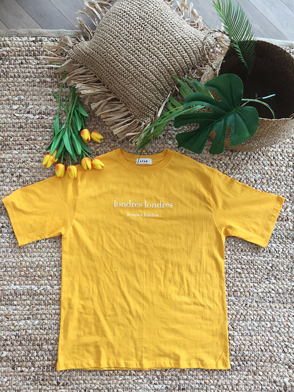 아타르(ATAR) 론드헤 오버핏 반팔티셔츠 옐로우