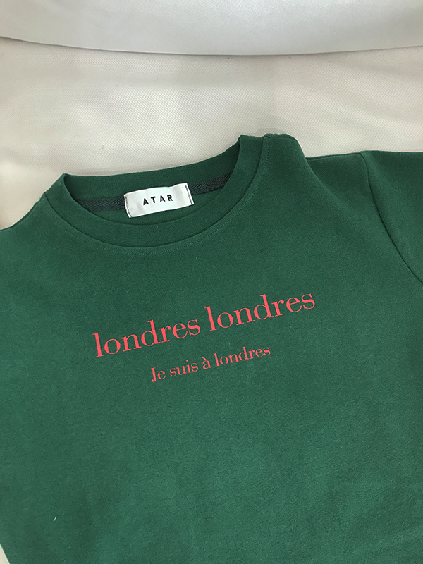 아타르(ATAR) 론드헤 반팔 크롭탑 티셔츠 그린