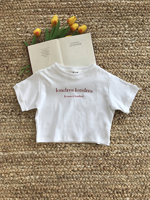 아타르(ATAR) 론드헤 반팔 크롭탑 티셔츠 화이트