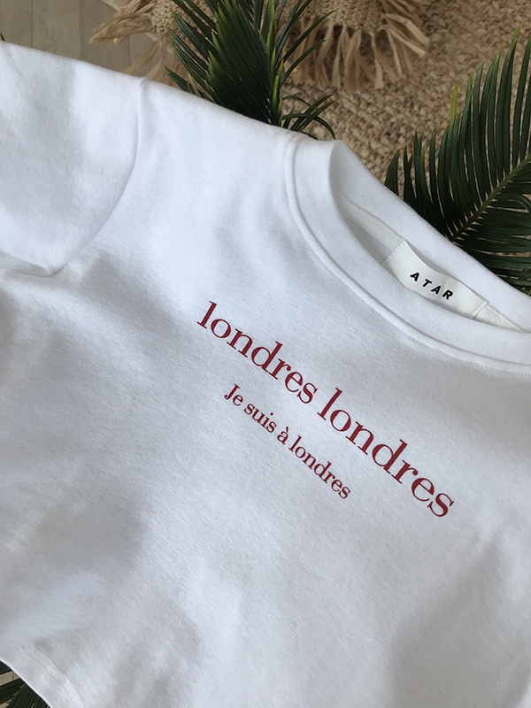 아타르(ATAR) 론드헤 반팔 크롭탑 티셔츠 화이트