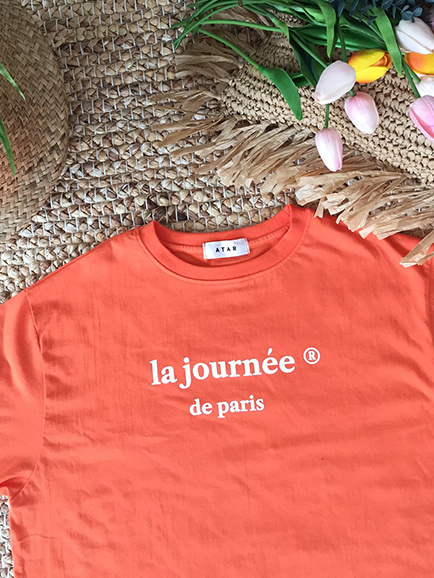 아타르(ATAR) 라 쥬흐네 오버핏 반팔 티셔츠 오렌지