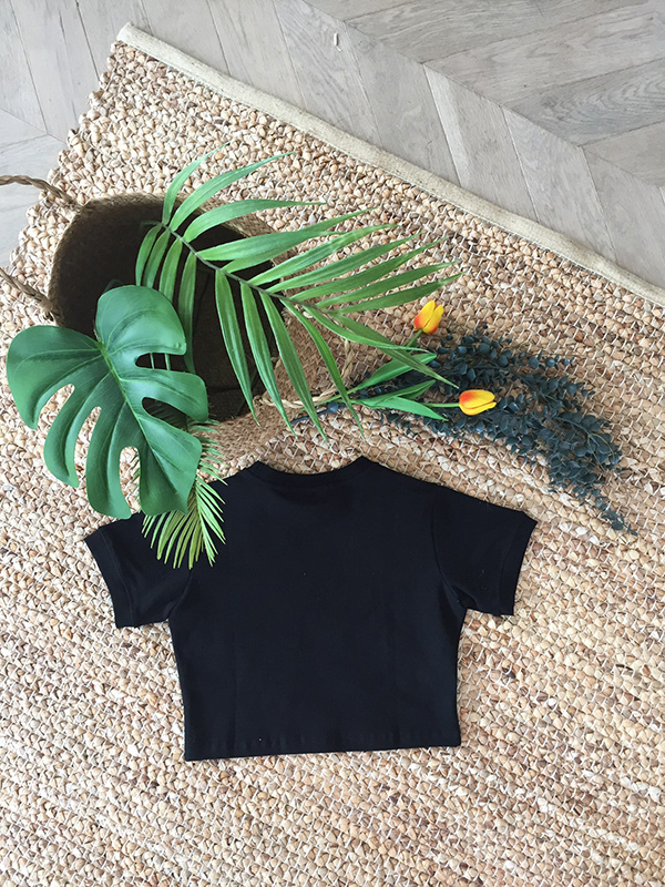 아타르(ATAR) 라 쥬흐네 반팔 크롭탑 티셔츠 블랙