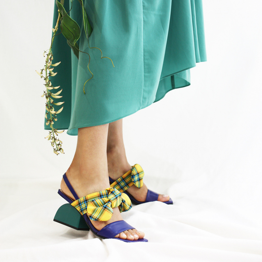 피에스메리제인(PSMARYJANE) PP8004 Ribbon Block Sandal blue