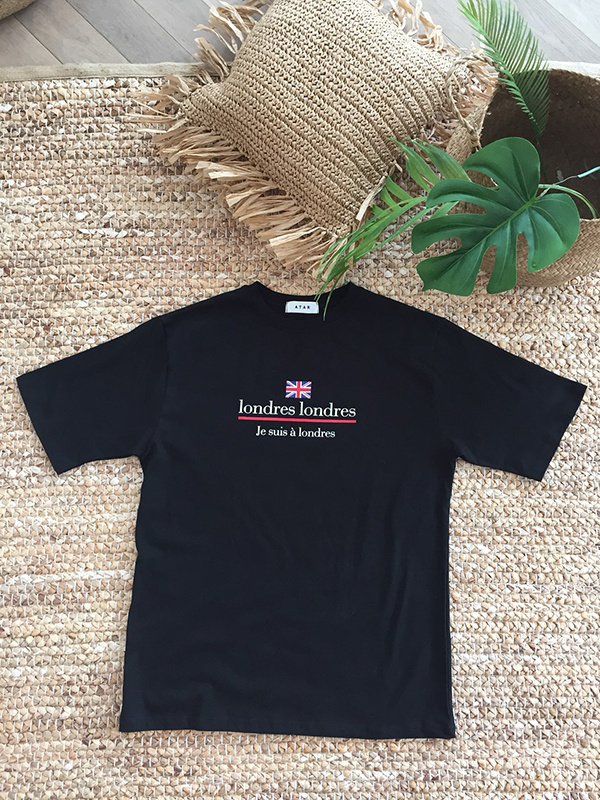 아타르(ATAR) 컬러 잉글랜드 오버핏 반팔 블랙