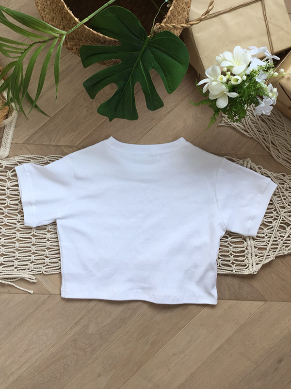 아타르(ATAR) 컬러 잉글랜드 반팔 크롭탑 화이트