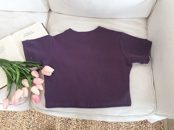 아타르(ATAR) 에브릴 반팔 크롭탑 퍼플