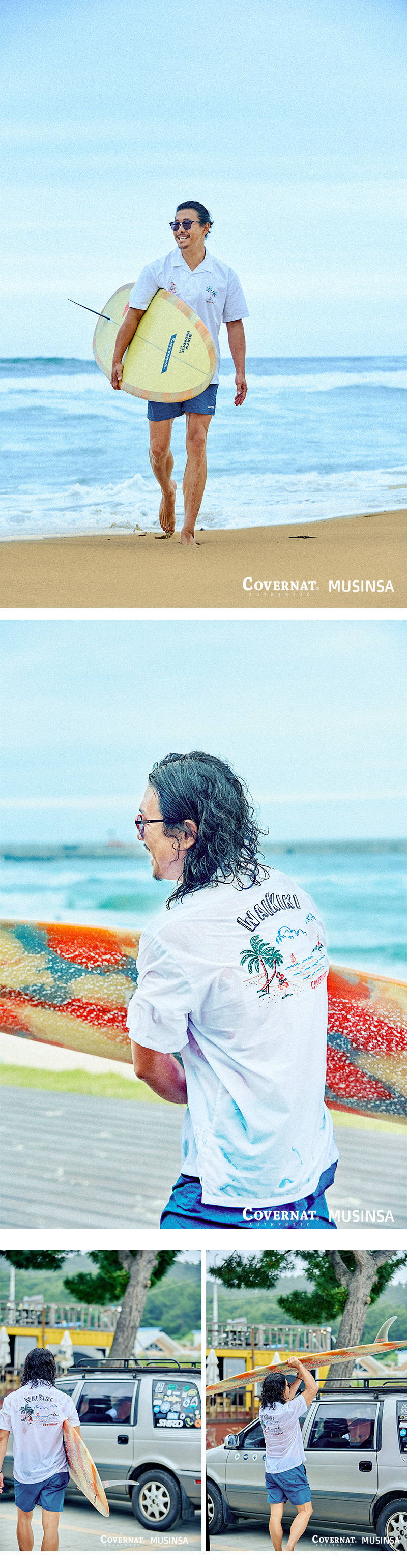 커버낫(COVERNAT) S/S SURFER MAN TEE NAVY