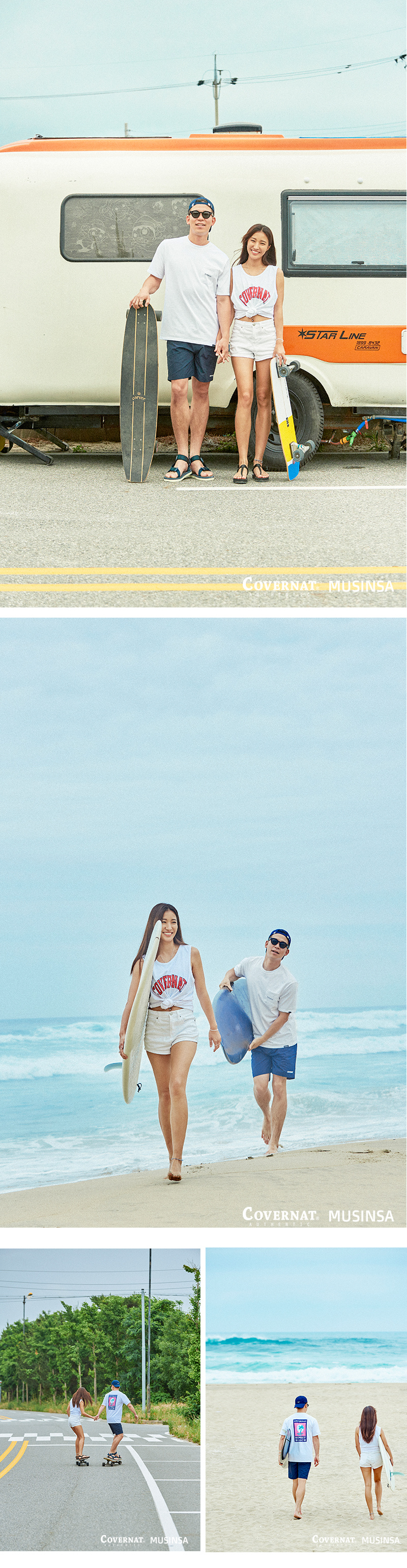 커버낫(COVERNAT) S/S SUNSET PALM TREE TEE GOLD