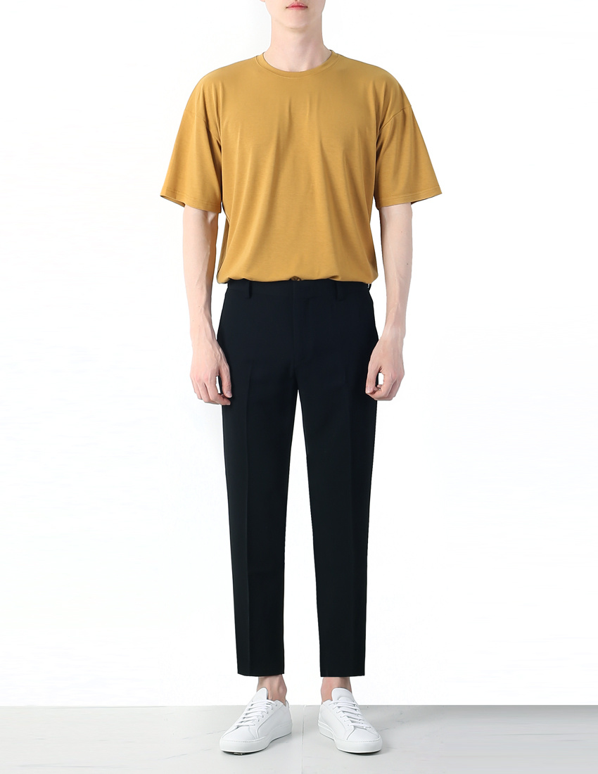 글로즈스튜디오(GLOTHESSTUDIO) 에센셜 오버핏 티셔츠 머스타드