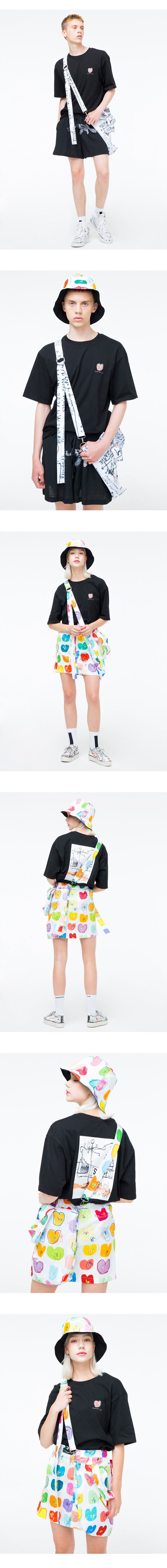 그레이티스트(THE GREATEST) GTXMAO 01  HEART T-SHIRTS BK