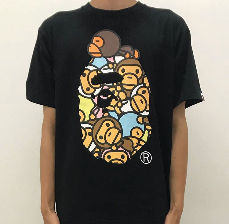 베이프(B.A.P.E) ALL BABY MILO MULTI MILO ON BIG APE TEE