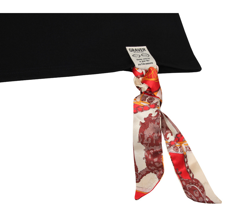 그레이버(GRAVER) [남녀공용]블랙라벨 스카프 티셔츠_블랙