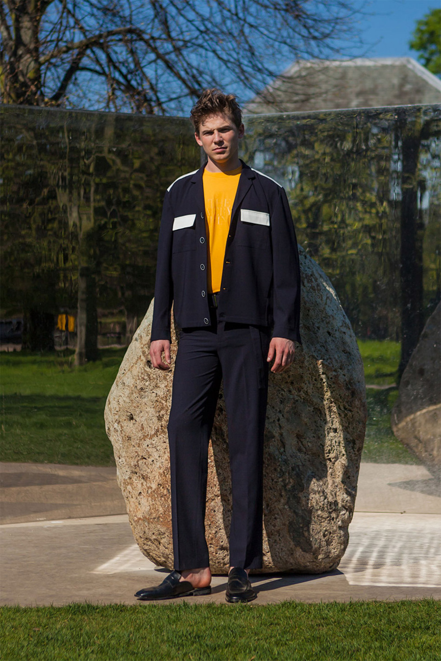 더 베리 띵(THE VERY THING) 심플 프린트 티셔츠(옐로우)