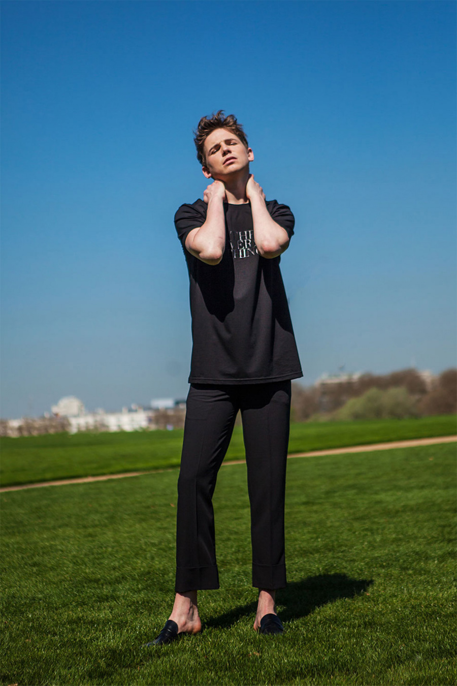 더 베리 띵(THE VERY THING) 심플 프린트 티셔츠(블랙)