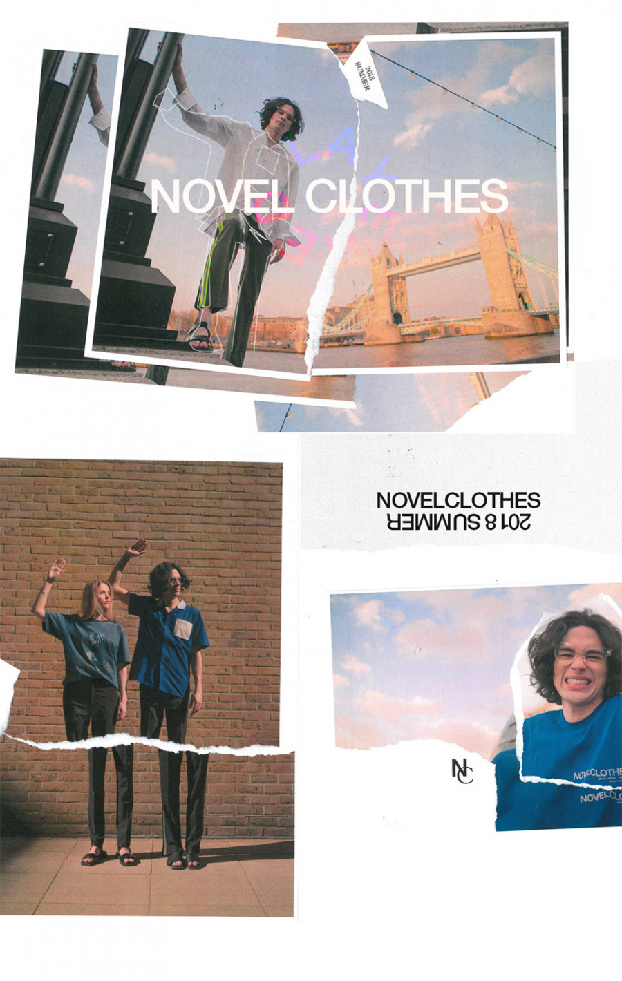 노블클로즈(NOVELCLOTHES) 레이어드 크롭 티셔츠(차콜)