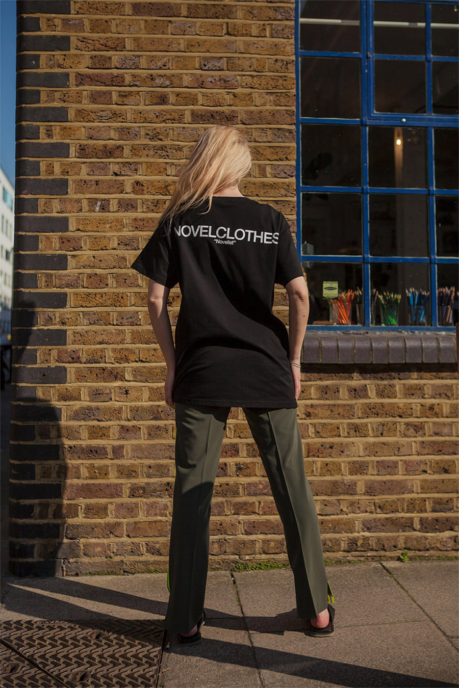 노블클로즈(NOVELCLOTHES) 로고 베이직 티셔츠(블랙)