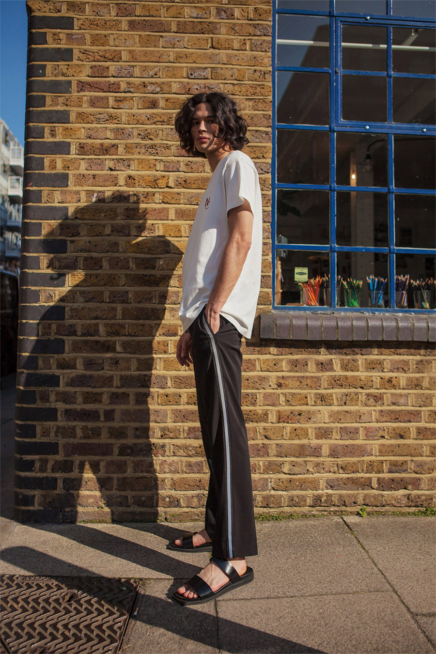 노블클로즈(NOVELCLOTHES) 로고 베이직 티셔츠(화이트)