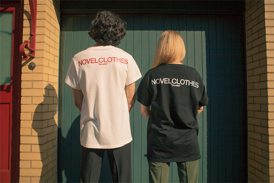 노블클로즈(NOVELCLOTHES) 로고 베이직 티셔츠(화이트)
