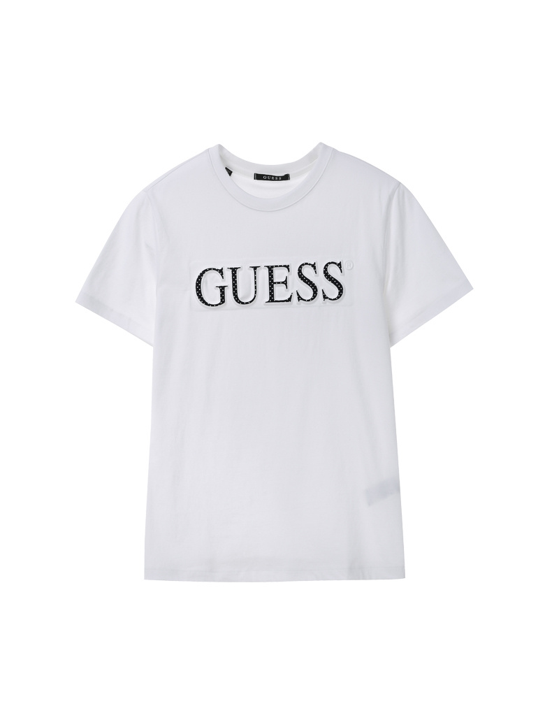 게스(GUESS) 남녀공용 이중엠보 도트포인트 반팔 티셔츠