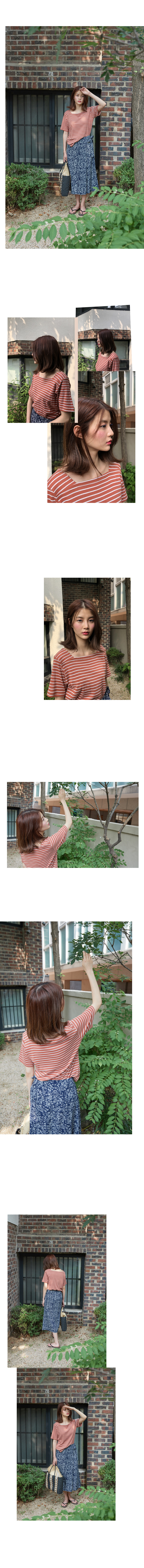 클라비스(CLOVIS) 스퀘어넥 스트라이프 티 ( 2 color ) CVHW83706S