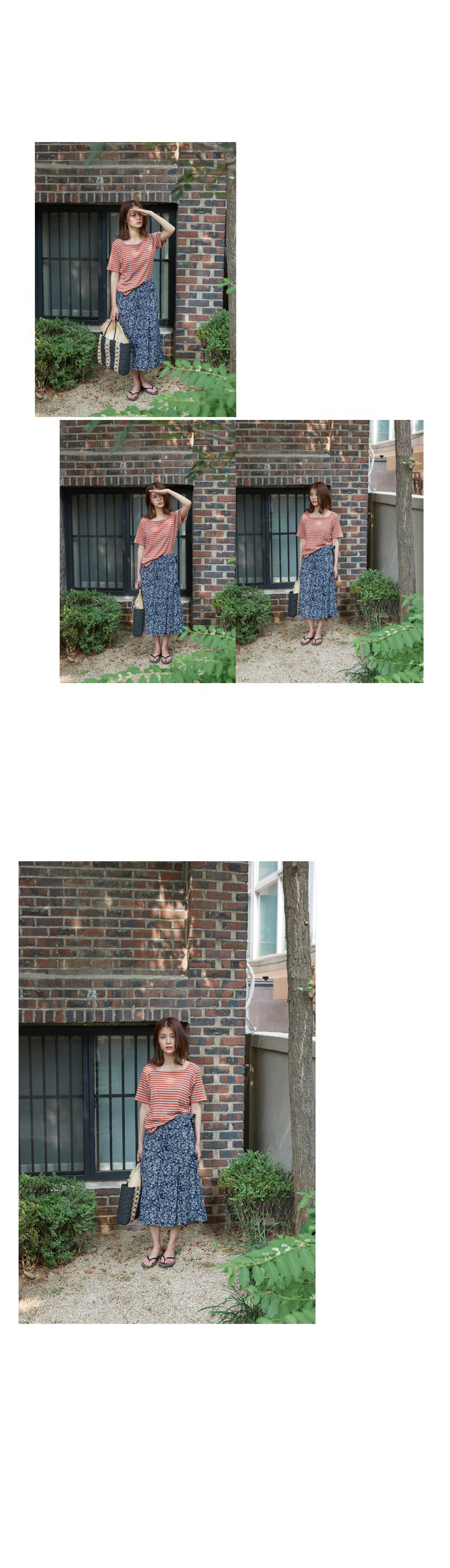 클라비스(CLOVIS) 스퀘어넥 스트라이프 티 ( 2 color ) CVHW83706S