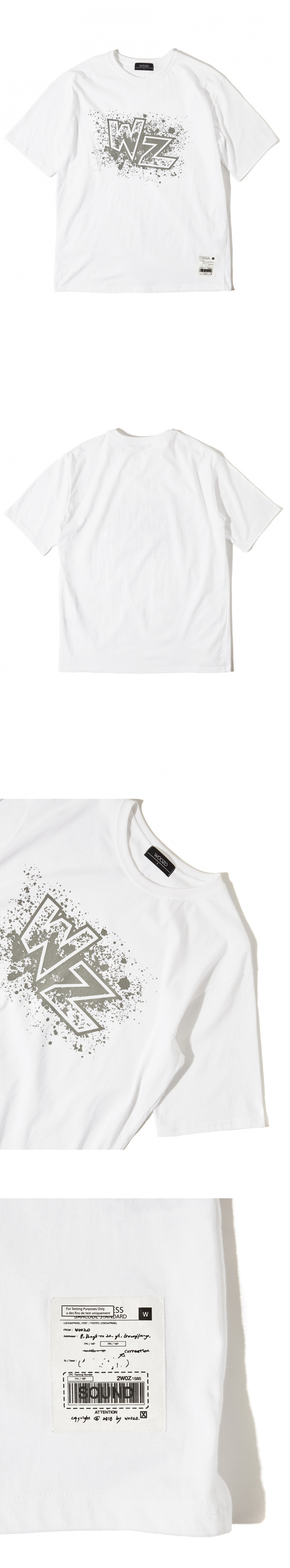 우조(WOOZO) 18 SS 34 WZ 페인팅 반팔티(white)