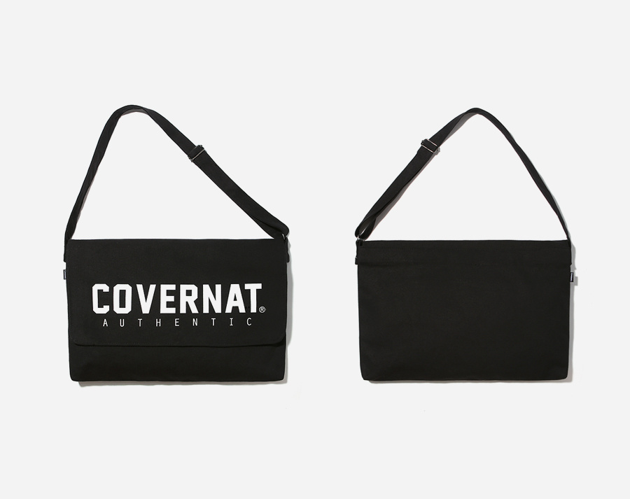 커버낫(COVERNAT) JERSEY LOGO MAIL BAG BLACK