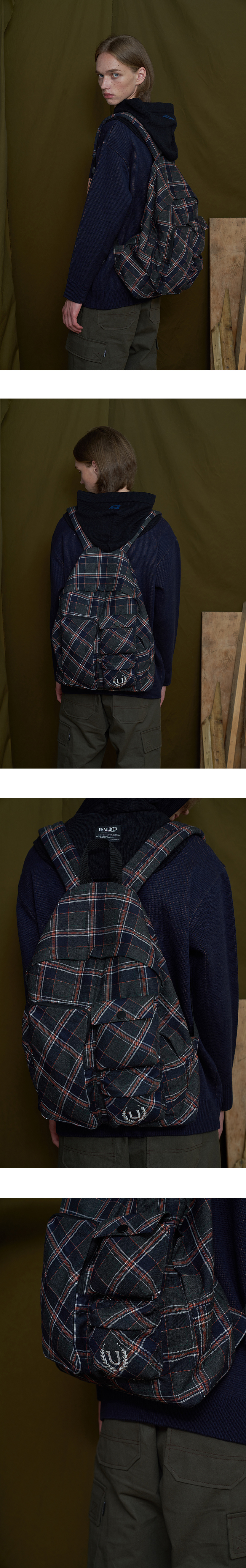 어널로이드(UNALLOYED) 멀티 백팩 / 체크